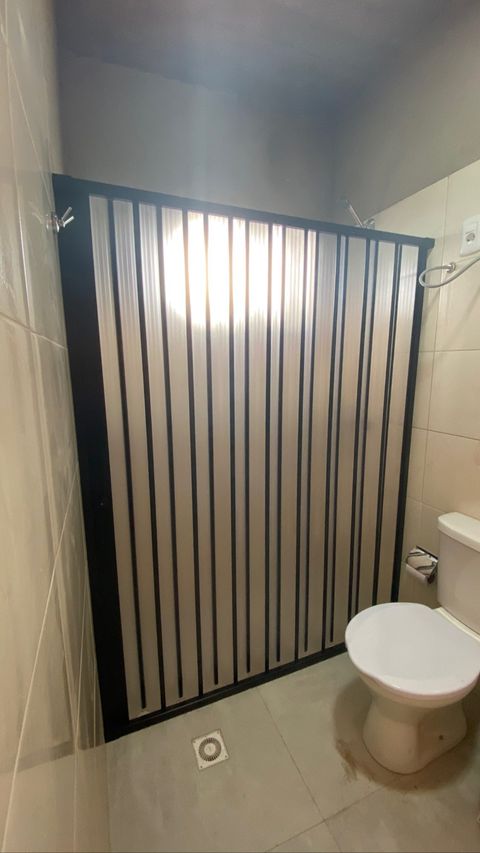 Mampara de baño plegable negra