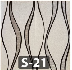 PLACA DECORATIVA S-21 BLANCA Y ONDAS NEGRA