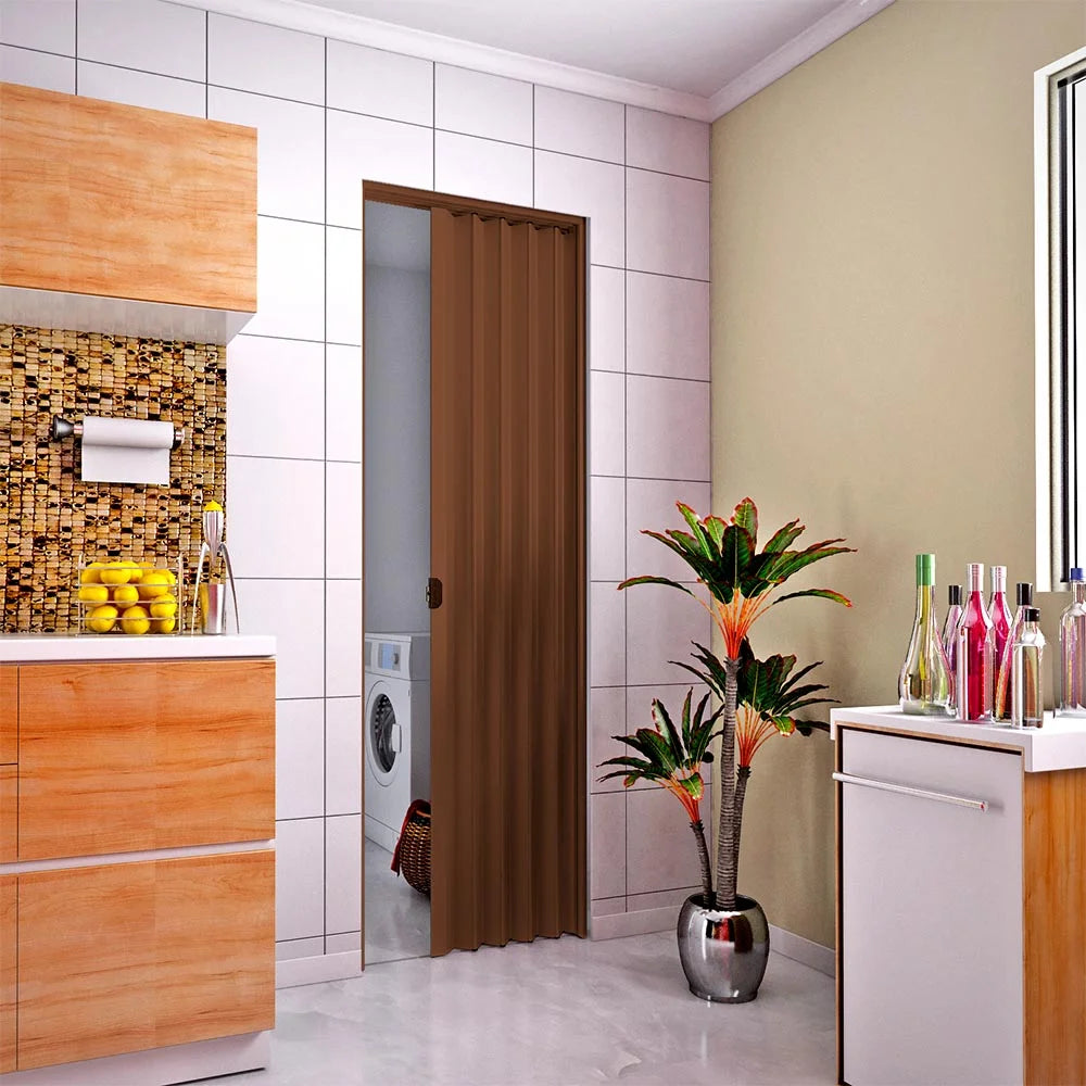 PUERTA PLEGABLE MARRÓN OSCURO (ALTO ESTÁNDAR 2.10mts)