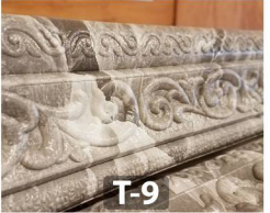 PLACA GUARDA DECORATIVA T-9 BLANCA CON GRIS - 2.30MTS X 8CM